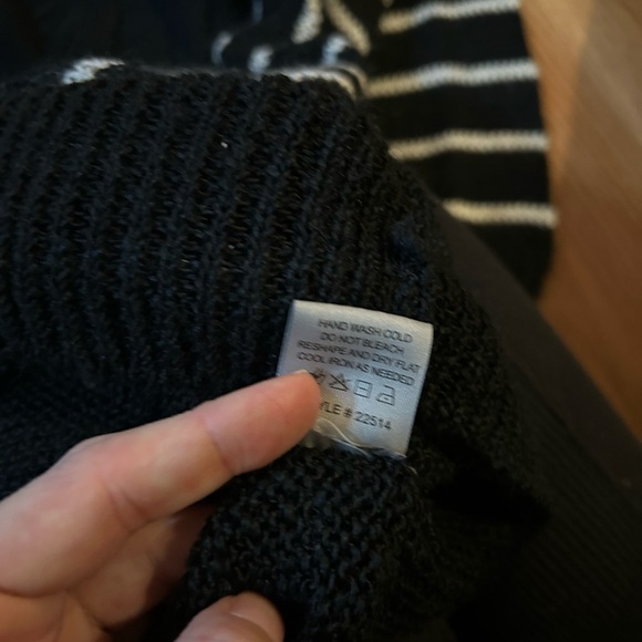 360 Sweater Semi Sheer Black with White Stripes Size M - Picture 4 of 8